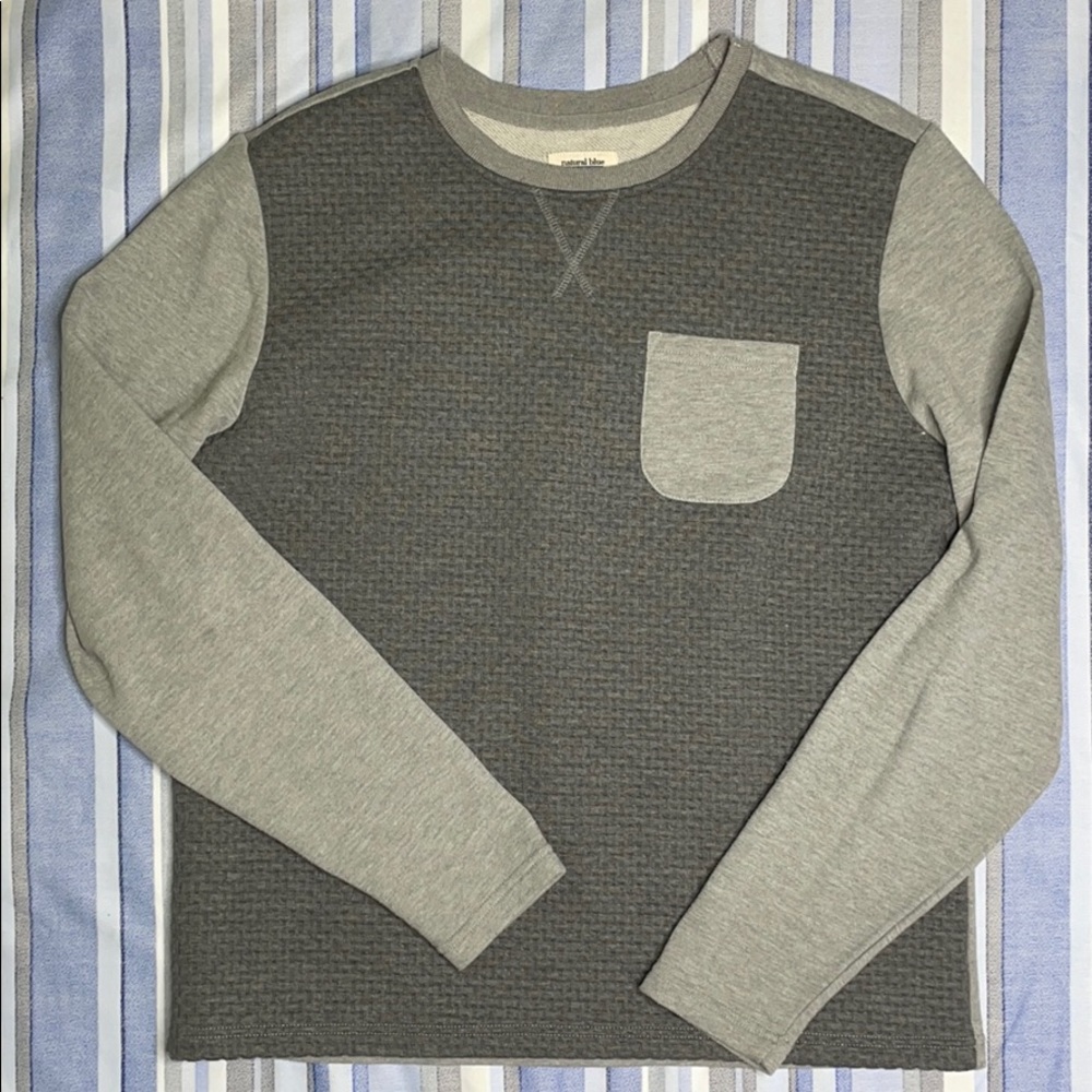 3/$20 Natural Blue Color Block Sweatshirt